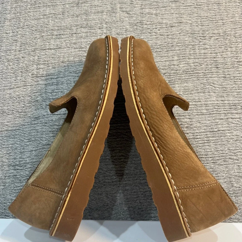 LL Bean Stonington Slip On Suede Loafer Shoes Womens 10 Brown Comfort Casual - Picture 3 of 10